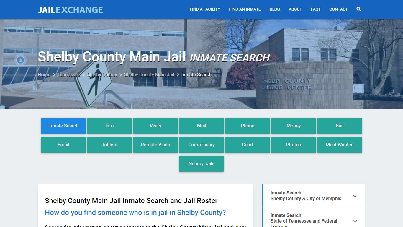 Inmate Search: Roster & Mugshots - Shelby County Main Jail, TN
