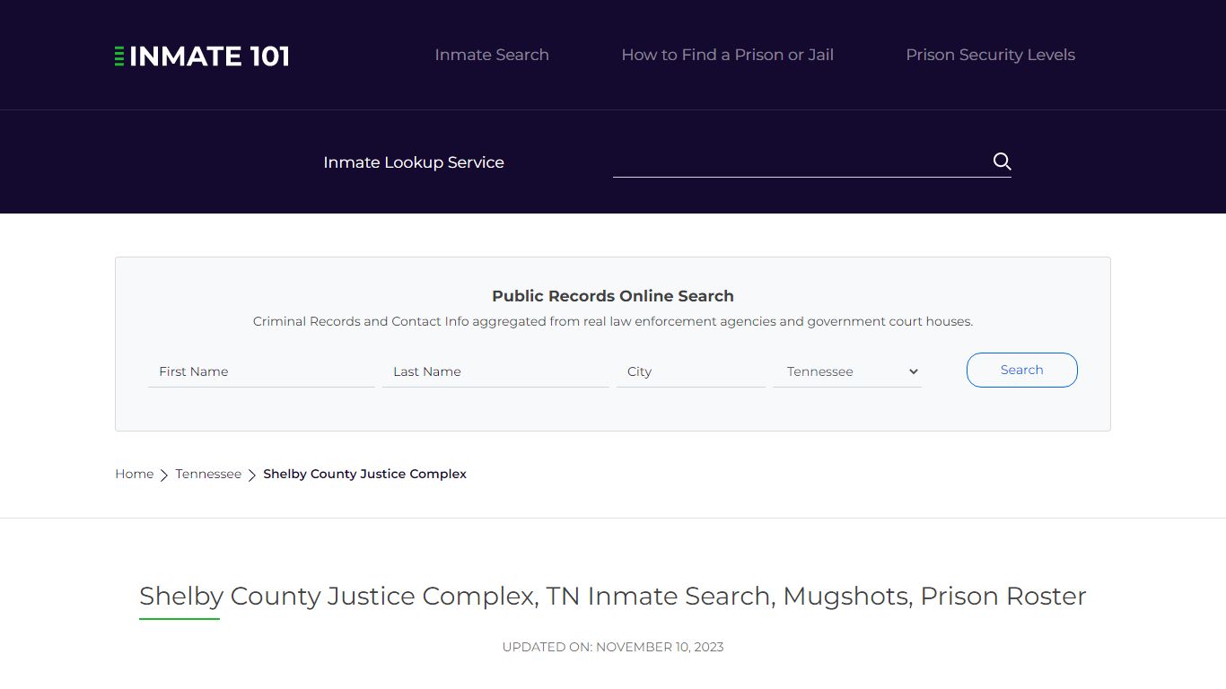 Shelby County Justice Complex, TN Inmate Search, Mugshots, Prison ...